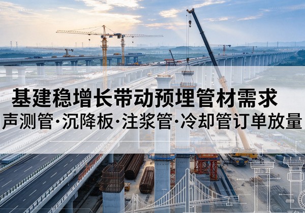宁波基建稳增长带动预埋监测管材需求，声测管、沉降板、注浆管订单持续放量